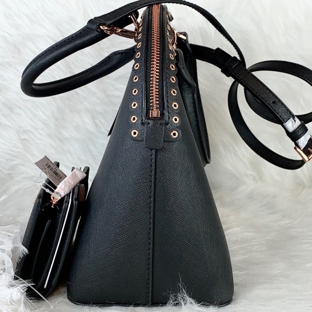 ๐คNew MICHAEL KORS ๐ค SET BLACK DOME EMMY SATCHEL - Picture 5 of 9
